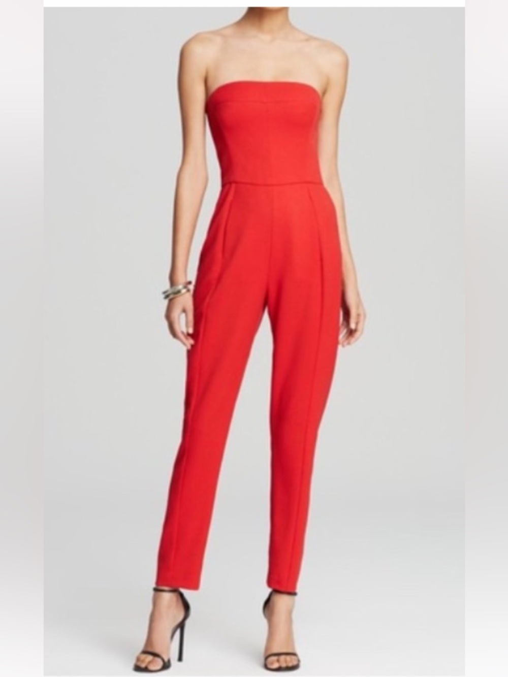 Black Halo | Iris Strapless Jumpsuit | Red | Women's One-Piece | Size 4